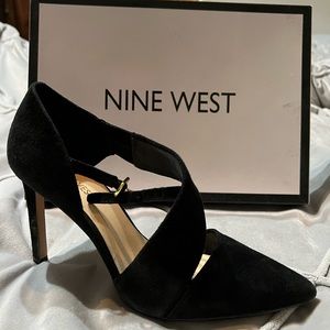 Nine West Crisscross Ankle Strap Pointy Toe Pump